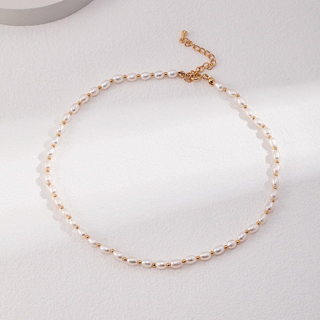 LUERA | 純銀米粒珍珠項鍊