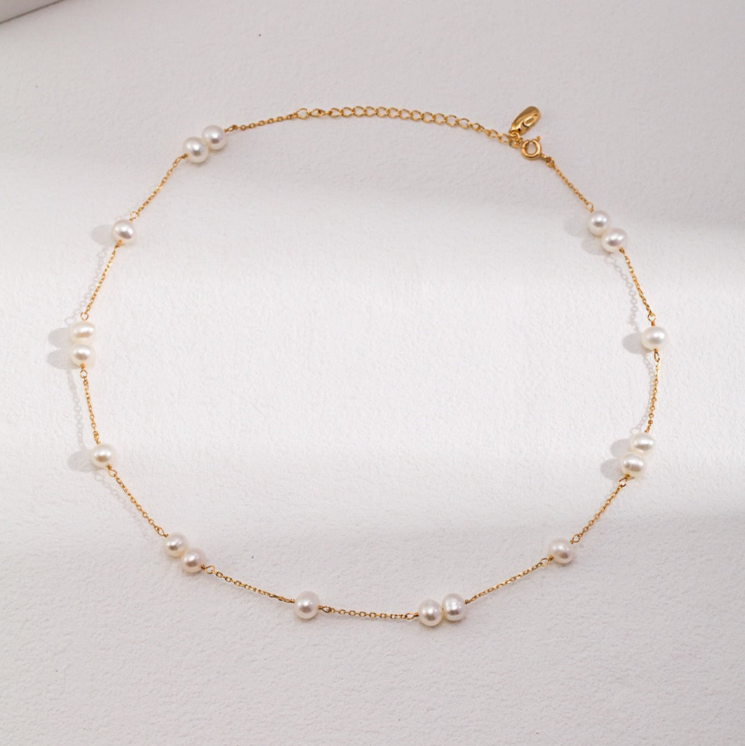 LUERA | 純銀間隔珍珠項鍊