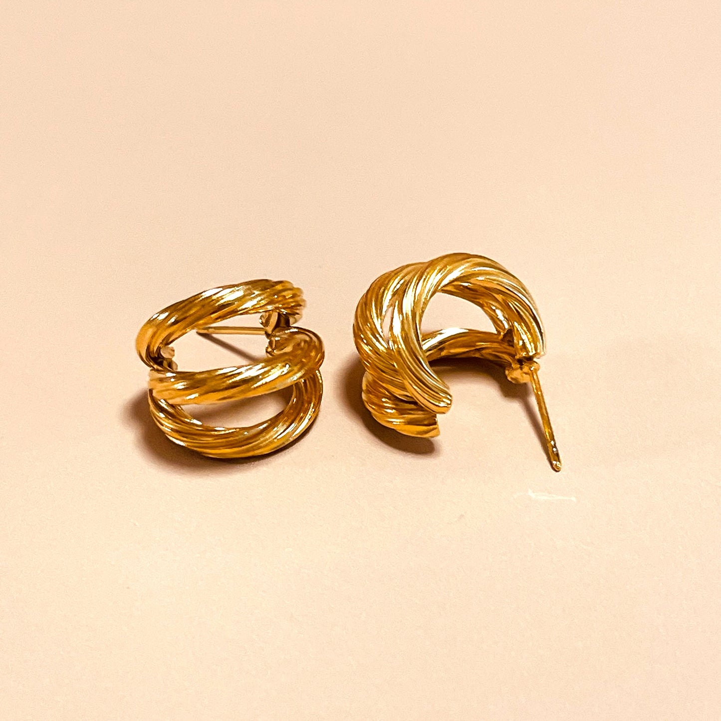 EVER | 三爪纏繞小圈耳環