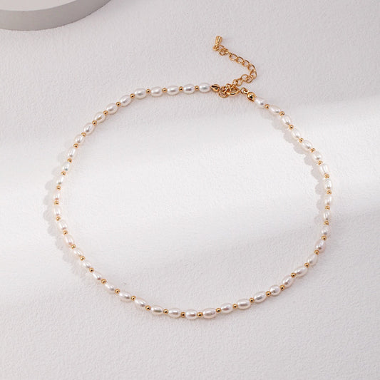 LUERA | 純銀米粒珍珠項鍊