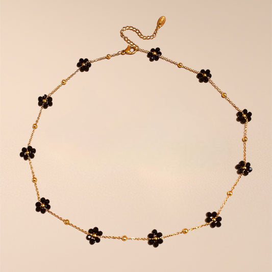 ISLA | 黑色小花項鍊