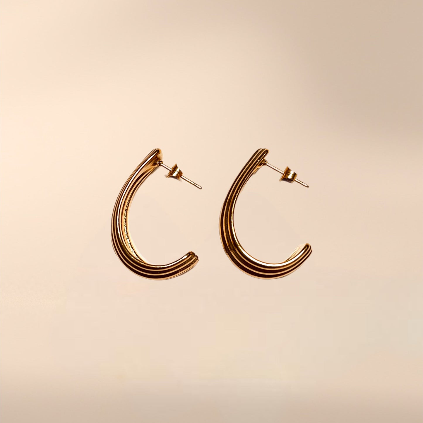 EVER | 條紋厚圈耳環