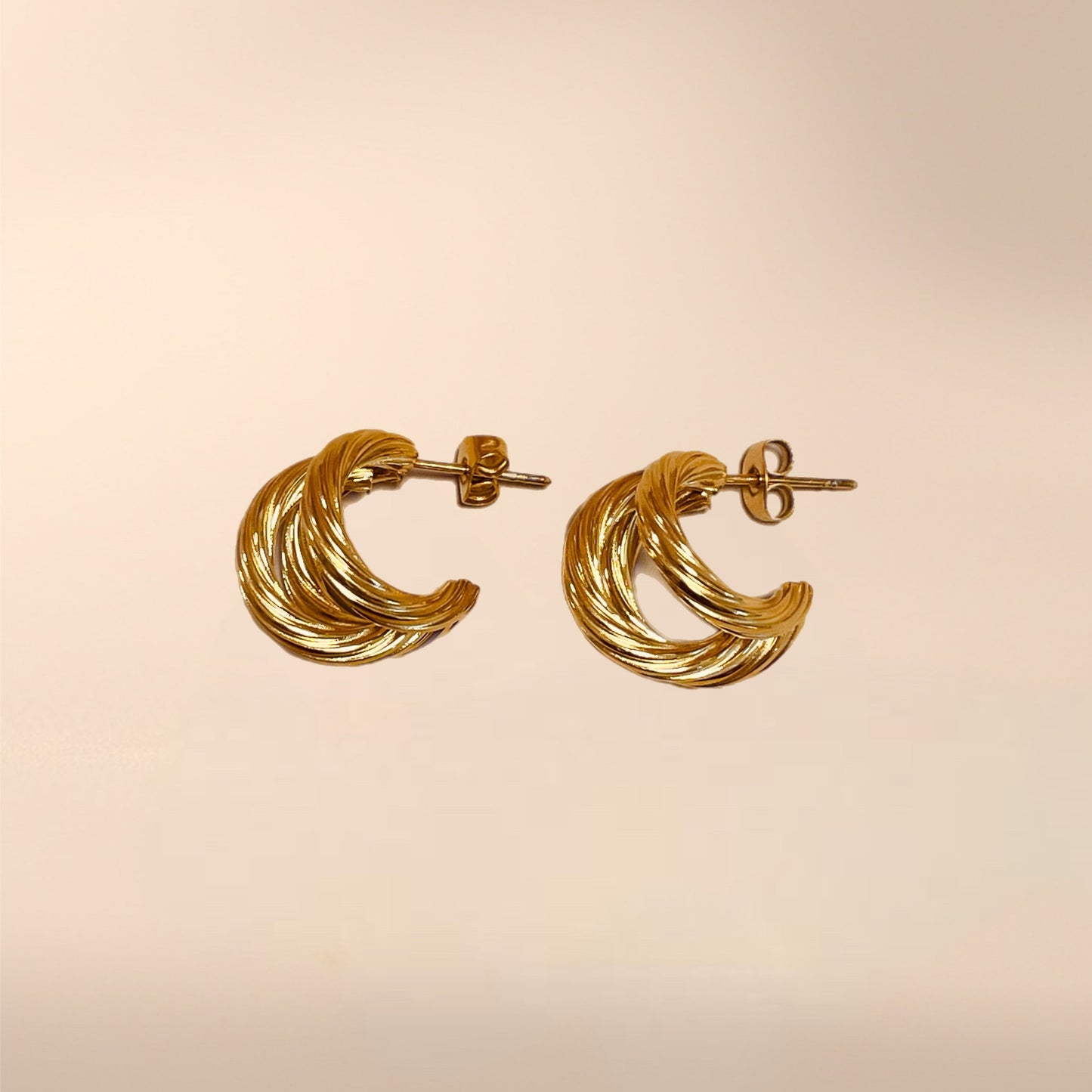 EVER | 三爪纏繞小圈耳環