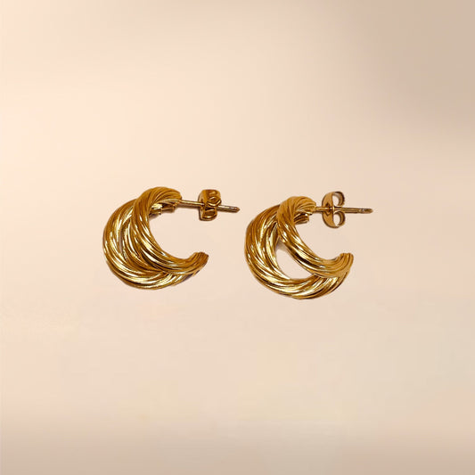 EVER | 三爪纏繞小圈耳環